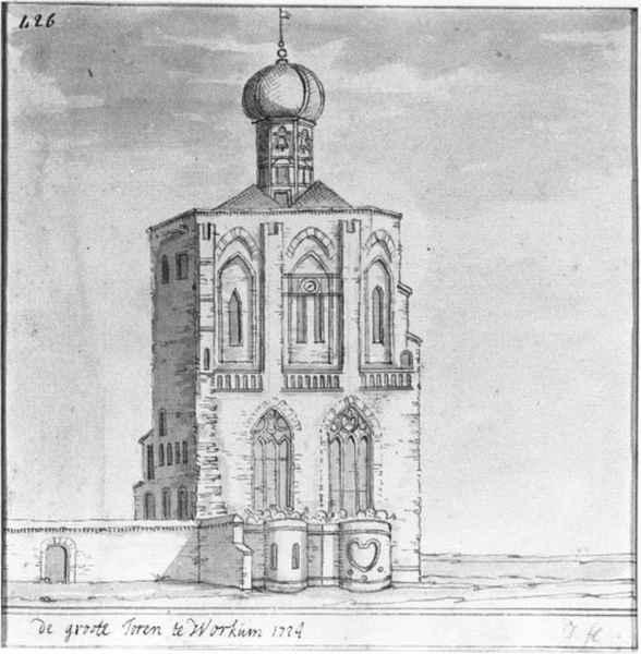 Afbeeldingsresultaat voor afbeelding de groote toren te workum 1724